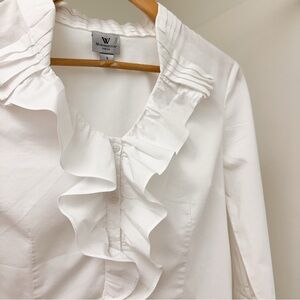 WORTHINGTON White Ruffle Blouse